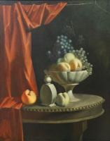 Натюрморт з персиками та виноградом